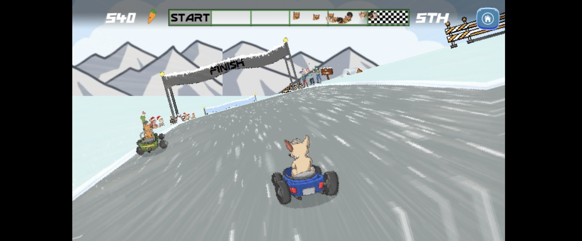 Screenshot of Rabbit's Go Cart Game