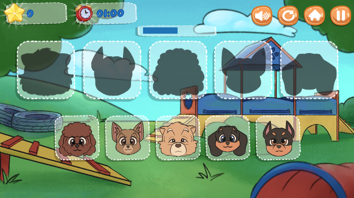 Screenshot of Rabbit the dog hide and seek game