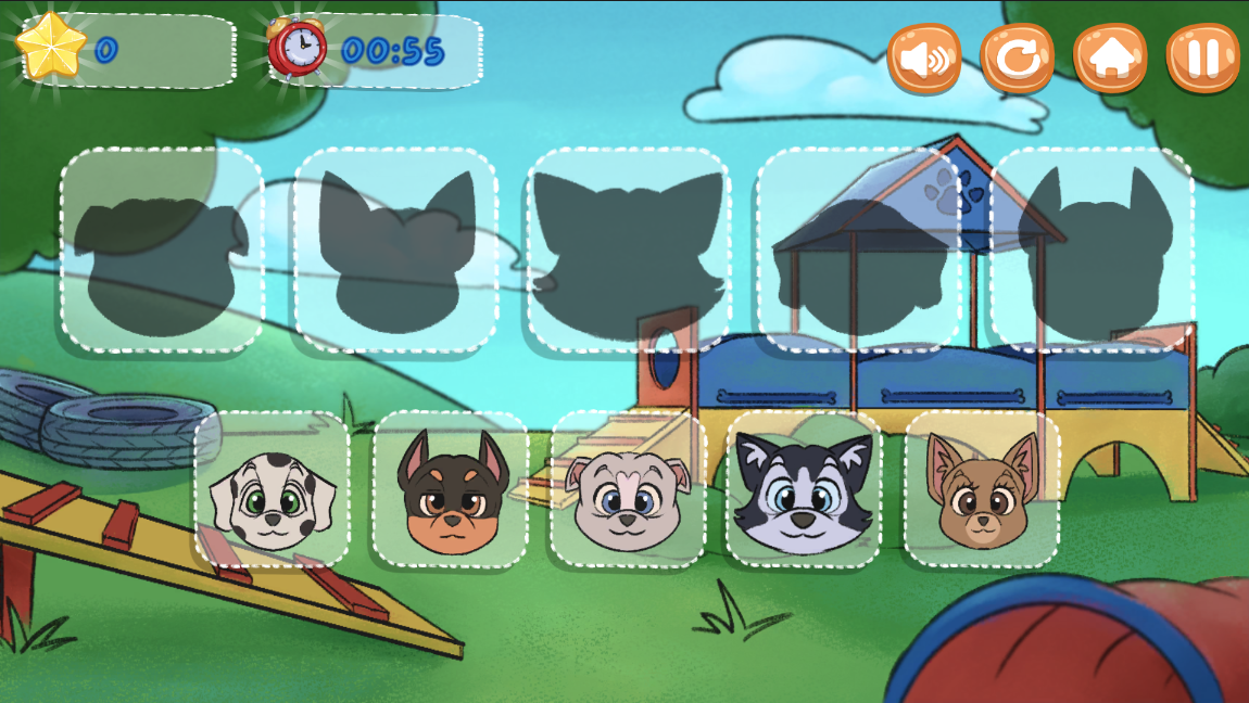 Screenshot of Rabbit the dog hide and seek game